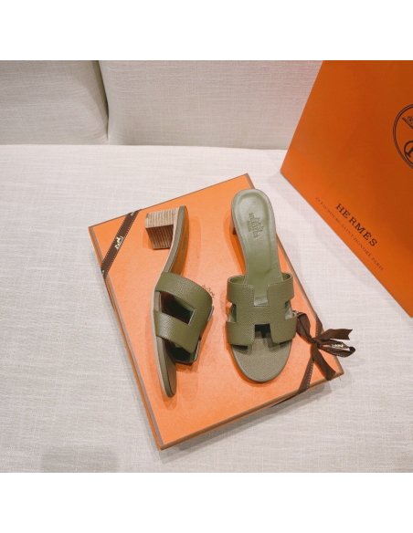 Hermes mid-heel slides summer shoes_12