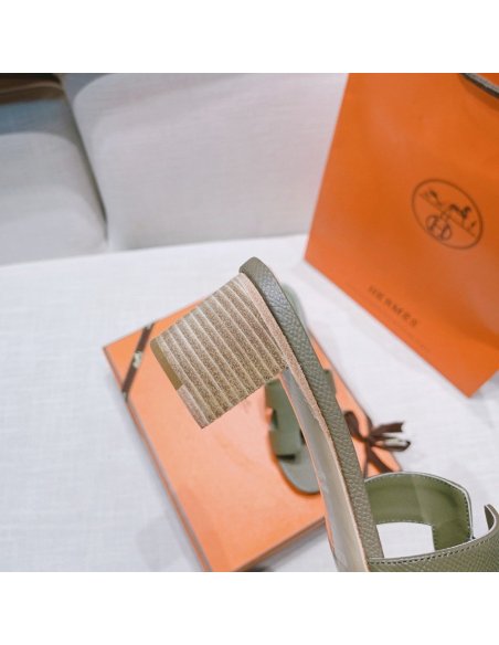 Hermes mid-heel slides summer shoes_12