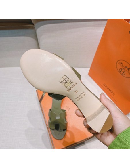 Hermes mid-heel slides summer shoes_12