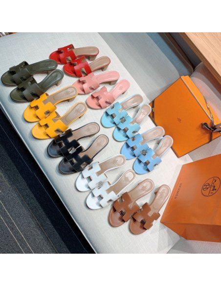 Hermes mid-heel slides summer shoes_14