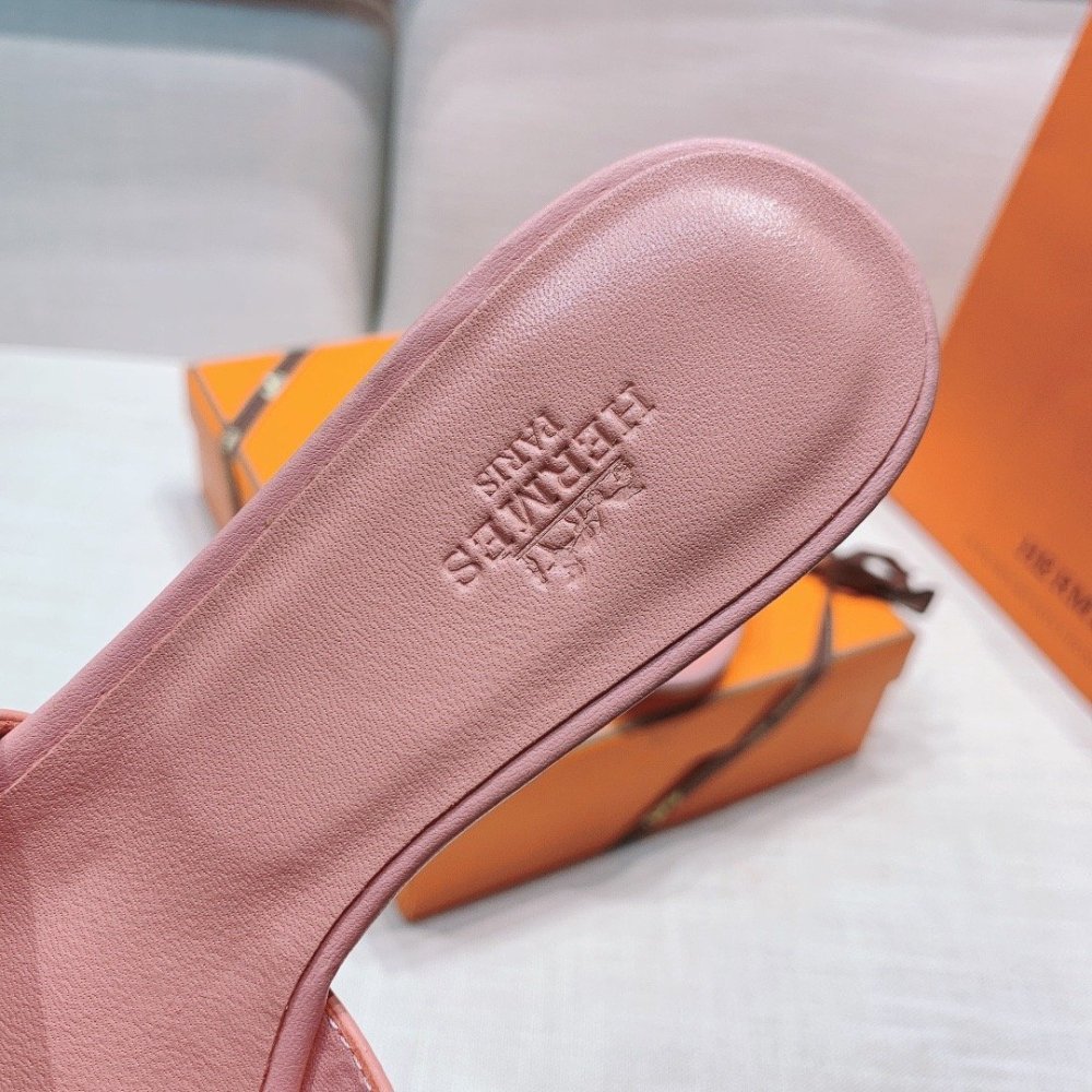 Hermes mid-heel slides summer shoes_15