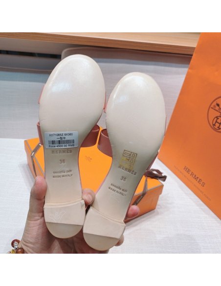 Hermes mid-heel slides summer shoes_15