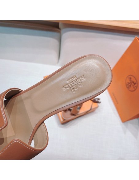Hermes mid-heel slides summer shoes_16