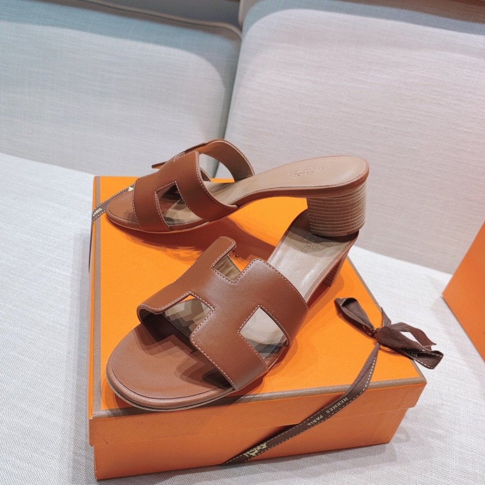 Hermes mid-heel slides summer shoes_16