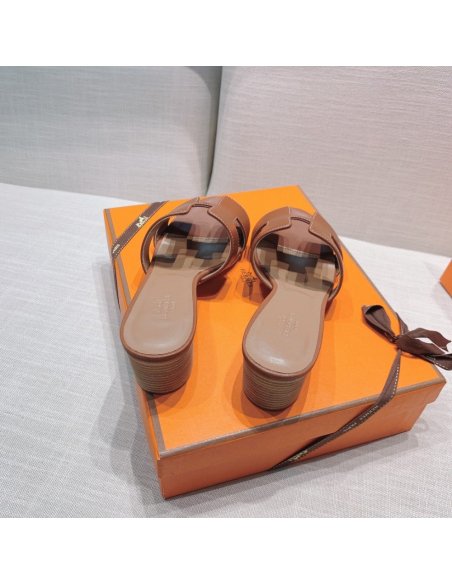 Hermes mid-heel slides summer shoes_16