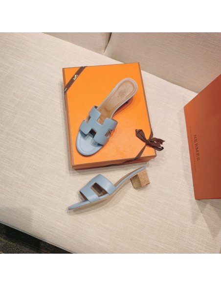 Hermes mid-heel slides summer shoes_19