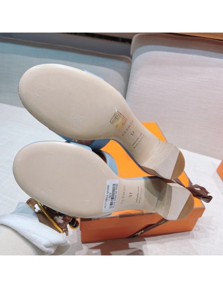 Hermes mid-heel slides summer shoes_19