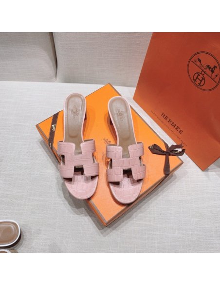 Hermes mid-heel slides summer shoes_2