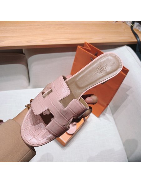 Hermes mid-heel slides summer shoes_2