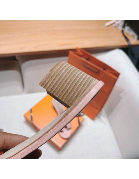 Hermes mid-heel slides summer shoes_2