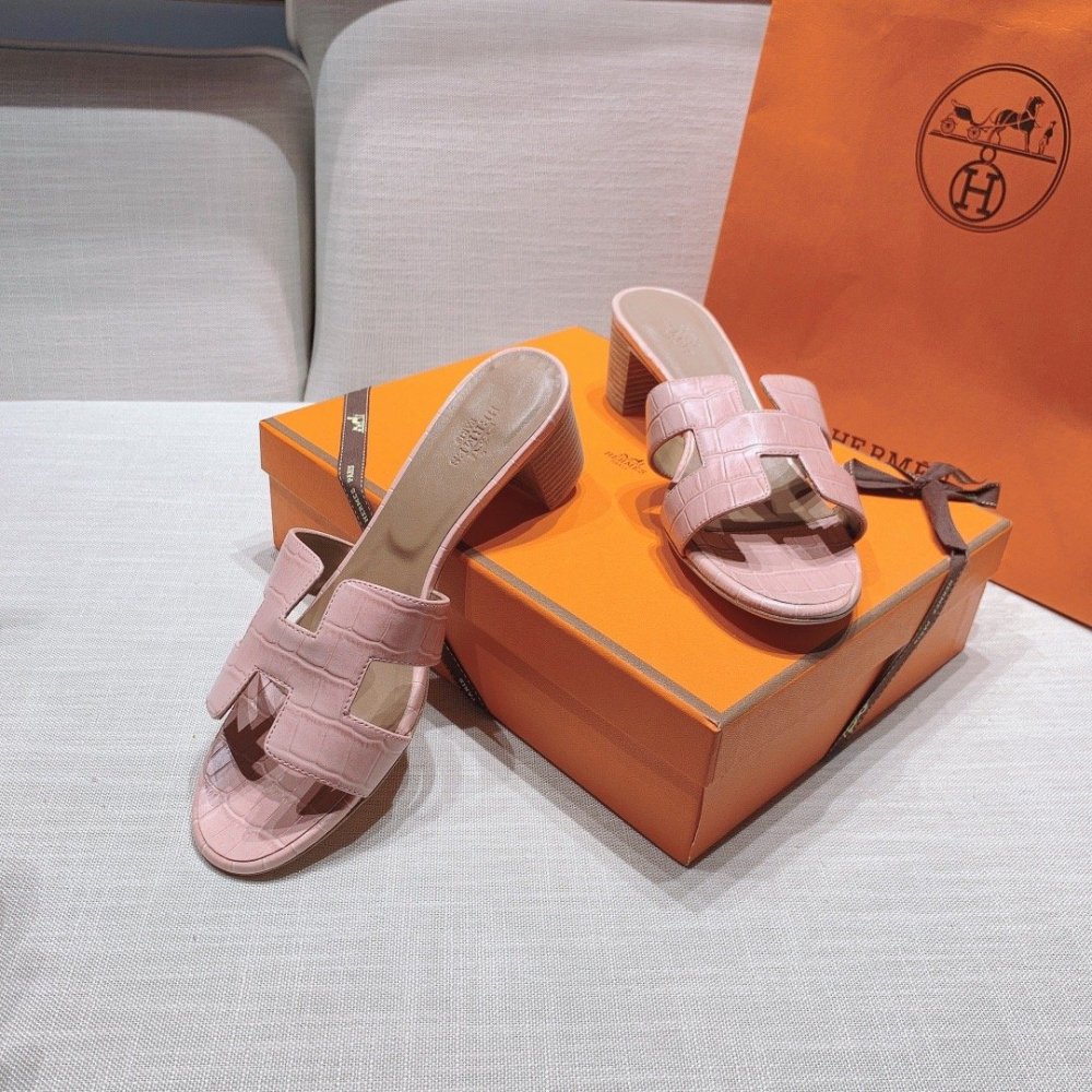 Hermes mid-heel slides summer shoes_2