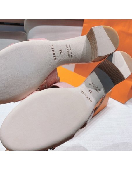Hermes mid-heel slides summer shoes_2