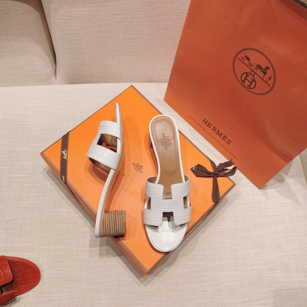Hermes mid-heel slides summer shoes_2