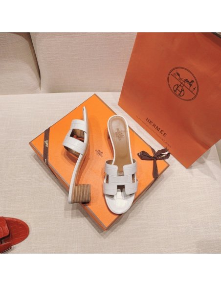 Hermes mid-heel slides summer shoes_2