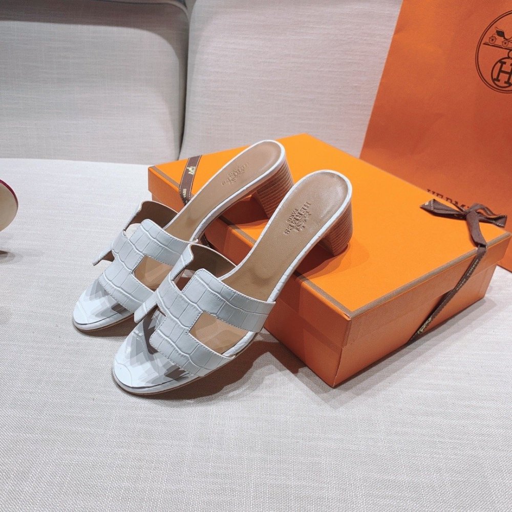 Hermes mid-heel slides summer shoes_2
