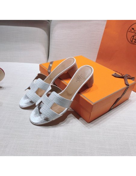 Hermes mid-heel slides summer shoes_2