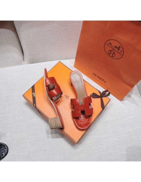 Hermes mid-heel slides summer shoes_2