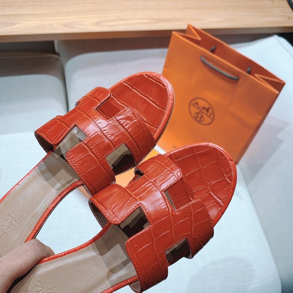 Hermes mid-heel slides summer shoes_2