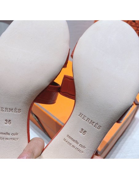 Hermes mid-heel slides summer shoes_2