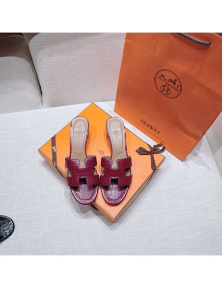 Hermes mid-heel slides summer shoes_2