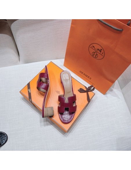 Hermes mid-heel slides summer shoes_2