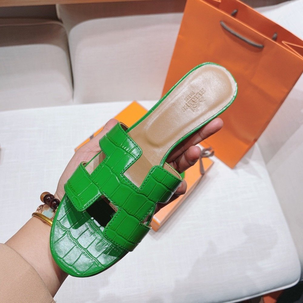 Hermes mid-heel slides summer shoes_2