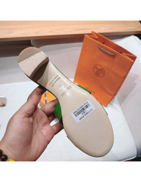 Hermes mid-heel slides summer shoes_2