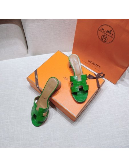 Hermes mid-heel slides summer shoes_2