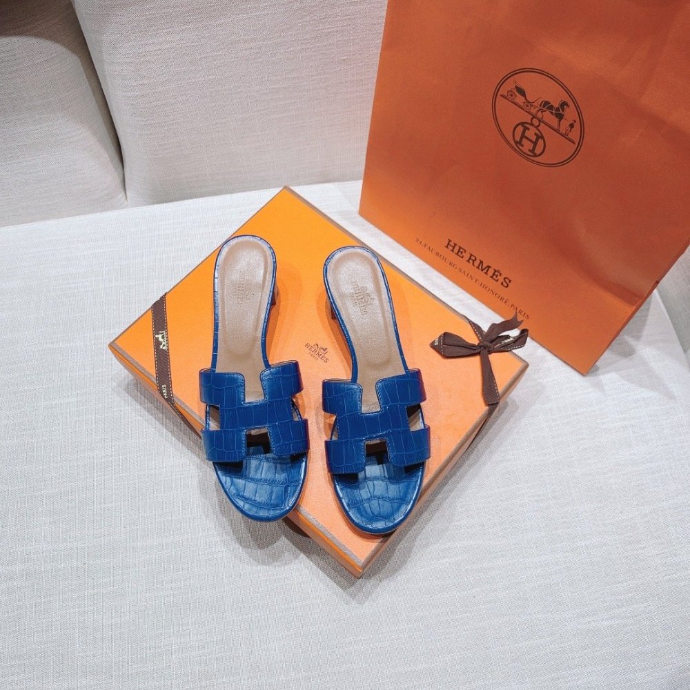 Hermes mid-heel slides summer shoes_2