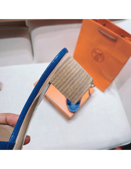 Hermes mid-heel slides summer shoes_2