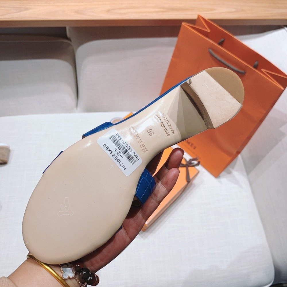 Hermes mid-heel slides summer shoes_2