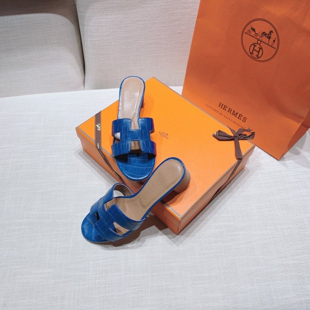 Hermes mid-heel slides summer shoes_2