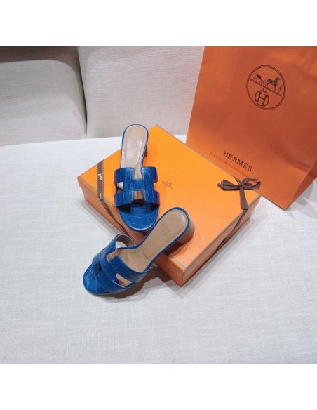Hermes mid-heel slides summer shoes_2