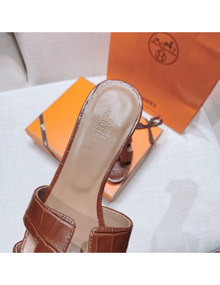 Hermes mid-heel slides summer shoes_2