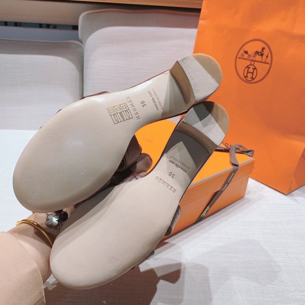 Hermes mid-heel slides summer shoes_2