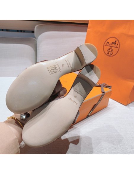 Hermes mid-heel slides summer shoes_2