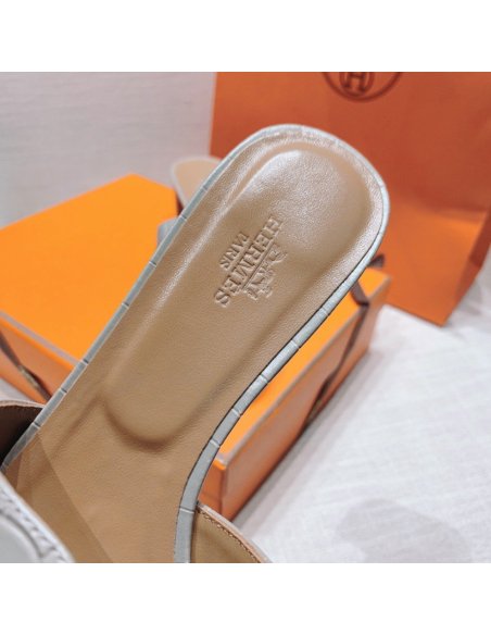 Hermes mid-heel slides summer shoes_2