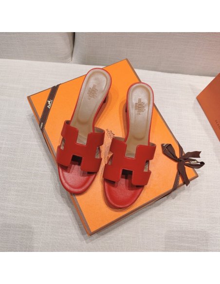 Hermes mid-heel slides summer shoes_20