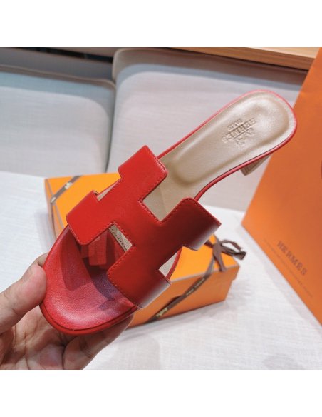Hermes mid-heel slides summer shoes_20