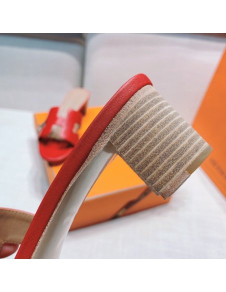 Hermes mid-heel slides summer shoes_20