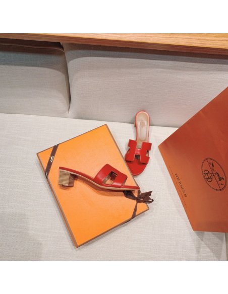 Hermes mid-heel slides summer shoes_20