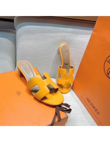 Hermes mid-heel slides summer shoes_21