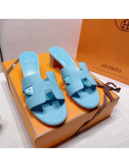 Hermes mid-heel slides summer shoes_3