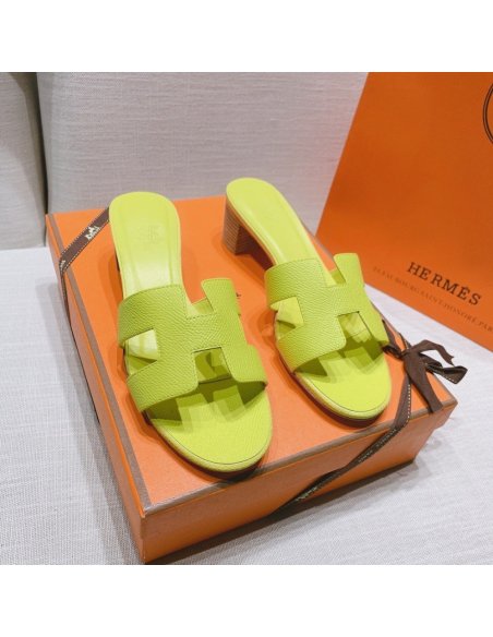 Hermes mid-heel slides summer shoes_4
