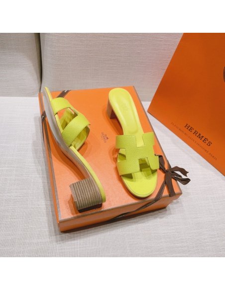 Hermes mid-heel slides summer shoes_4