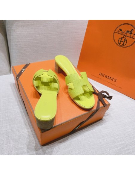 Hermes mid-heel slides summer shoes_4