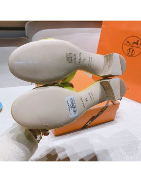 Hermes mid-heel slides summer shoes_4