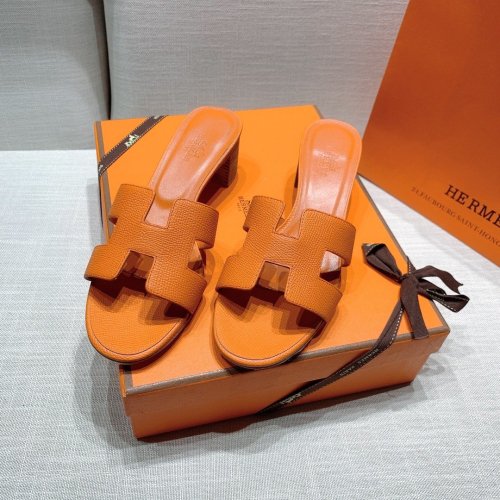 Hermes mid-heel slides summer shoes_5