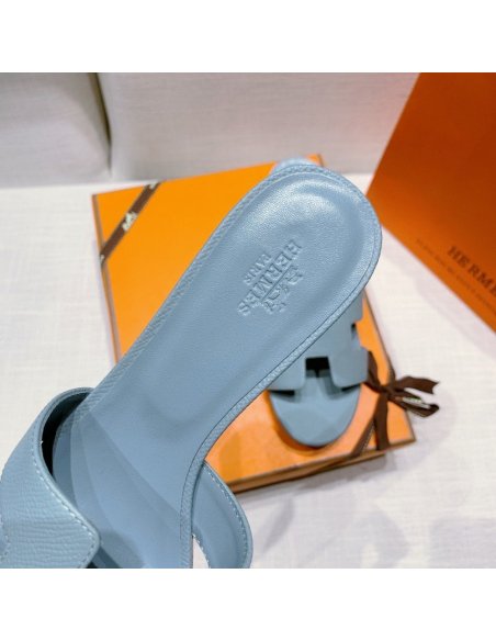 Hermes mid-heel slides summer shoes_6