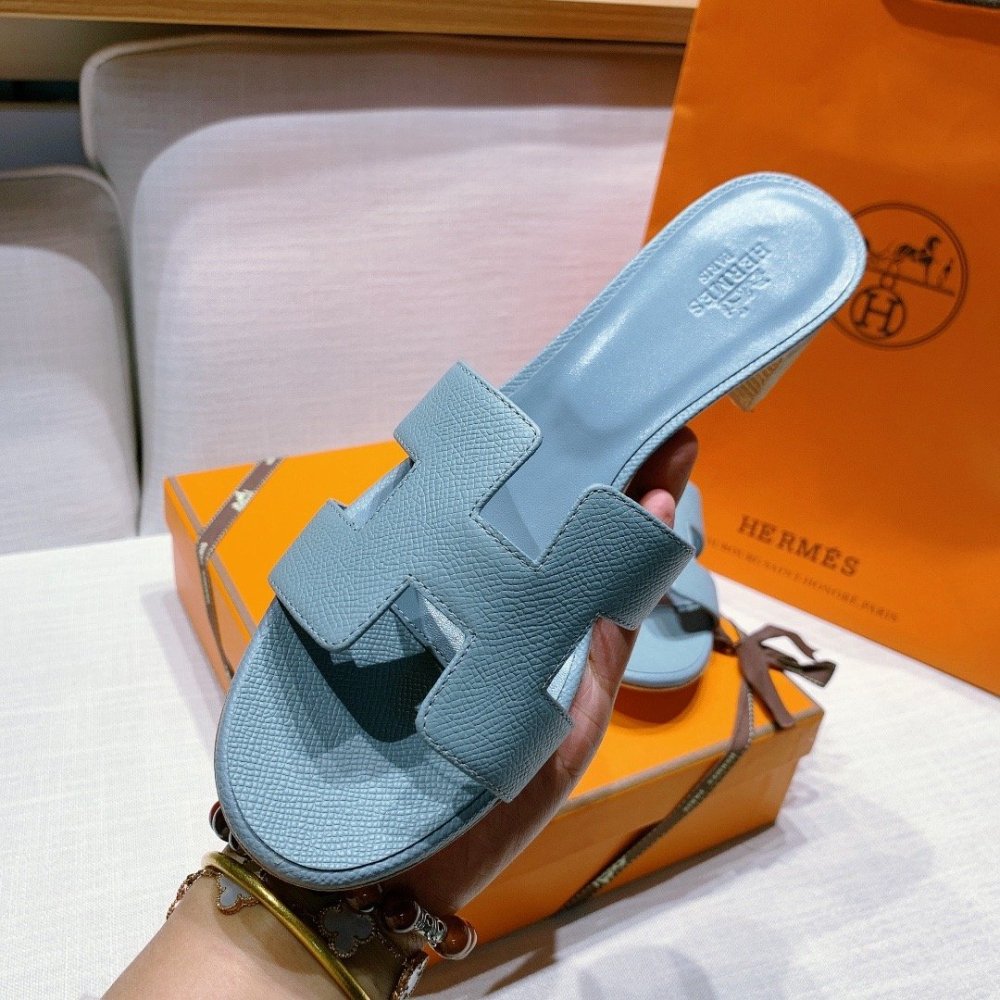 Hermes mid-heel slides summer shoes_6